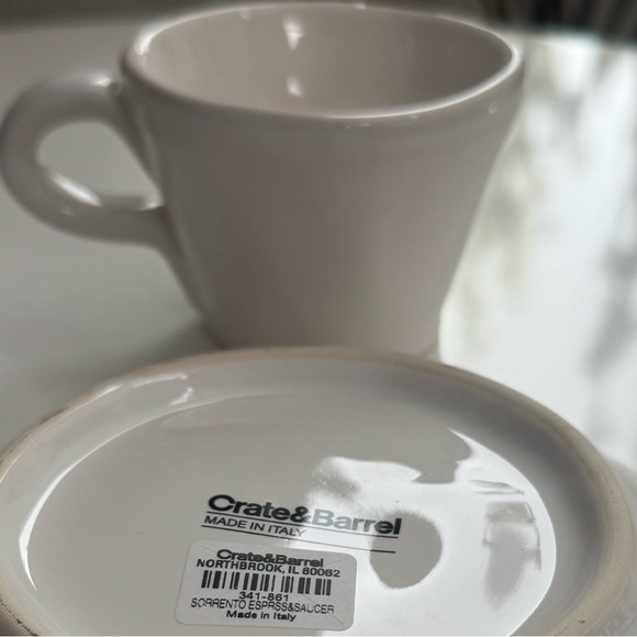New! EXCLUSIVE Crate&Barrel 🍋🇮🇹✨Sorrento White Espresso Cup & Saucer LIMITED ED - Picture 5 of 6
